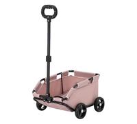 Tifemap Carrello Pieghevole per Cani, Per Cani di Grossa Taglia 4 Ruote, Carrello per Animali Domestici da Passeggio per Viaggiare, Fare Shopping, Passeggiare e Giocare (Rosa)