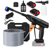 Tifemap Idropulitrice a Batteria 300W, Idropulitrice Portatile Professionale per Auto con Pistola e Lancia, 2 Batterie, Senza Fili, con Accessori inclusi (Nero Blu)