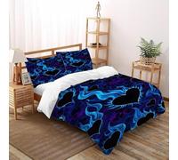 TIFFAN Flame HeArte Print 3 Pezzi Copripiumino Con Stampa Arte 3D Microfiber with Pillow Case(s) Per Ragazzi E Ragazze King Size Super King（260x220cm）