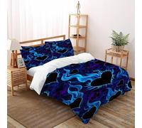 TIFFAN Flame HeArte Print 3 Pezzi Set Copripiumino Stampa Arte 3D Fibra Super Morbida with Pillow Case(s) Per Ragazzi E Ragazze Super King Size Double（200x200cm）