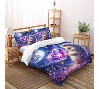 TIFFAN Ricci dell'Amore 3 Pezzi Set Copripiumino Stampa Animale Animale di cArteone animatoe 3D Fibra Super Morbida with Pillow Case(s) Per Ragazzi E Ragazze King Size Super King（260x220cm）