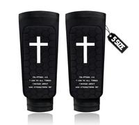 TIFFYONEK Parastinchi da calcio per bambini giovani e adulti - Manicotti a compressione imbottiti a nido d'ape - Christian Philippians 4:13 - Verse della Bibbia - Attrezzature di protezione