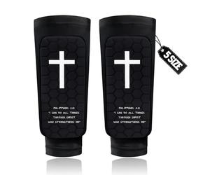 TIFFYONEK Parastinchi da calcio per bambini giovani e adulti - Manicotti a compressione imbottiti a nido d'ape - Christian Philippians 4:13 - Verse della Bibbia - Attrezzature di protezione