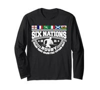 Tifoso del Six Nations Rugby 6 Nation's Supporter da Uomo e Donna Unisex Maglia a Manica