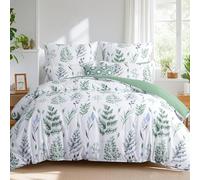 Tifschlaf Set Copripiumino King Size - Set Biancheria da Letto Kingsize con Federe, Microfibra Ultra Morbida di Lusso che Non Si Stira, Copripiumino con Chiusura a Cerniera, Floreale Verde Salvia