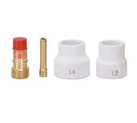 TIG Kit per lenti a gas Tazza in ceramica bianca Supporto per elettrodi a smussatura corta per WP 17 18 26 Pistola per saldatura