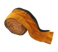 TIG, rivestimento per cavi di saldatura in pelle, protezione dal calore, resistente all'usura, per bruciatori al plasma TIG MIG, ignifugo, regolabile, lunghezza flessibile, giallo, per lavori di