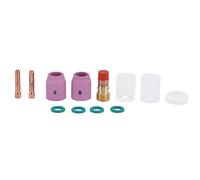 TIG Welding Gas Lens Kit | 12Pcs Glass & Ceramic Nozzle Set for WP - 17 / WP - 18 / WP - 26 | Enhanced Filtration & High Thermal Stability | 2.4mm Collet Accessories