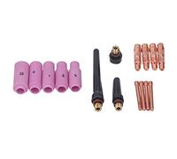 TIG Welding Torch Accessories Kit | 16PCS Copper & Ceramic Consumables for WP 17/18 / 26 Series | Plasma Cutter Replacement Parts