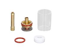 TIG Welding Torch Accessory Kit for WP - 17/18 / 26 | 2.4MM High Temp Glass Cup & Brass Parts | Replacement Filtration Nozzle Collet O - Ring Set | For Skilled Argon Welder