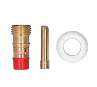 TIG Welding Torch Gas Lens Kit for WP17 / WP18 / WP26 | PTFE Front Cover Replacement with Red Copper Collect | Easy Installation Welding Tool Accessories