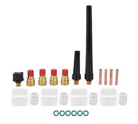 TIG Welding Torch Kit 21Pcs for WP - 9/20 / 25 Model | 300A Welding Current with Copper Collets & Glass Cups | Replacement Accessories for Torch Consumables/Welding Repair