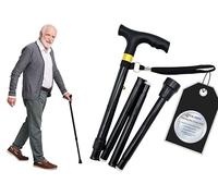 TIGA-MED Bastone da passeggio pieghevole in alluminio, regolabile in altezza 83-92 cm, impugnatura ergonomica, ultraleggero 300 g, base in gomma antiscivolo, custodia inclusa, fino a 100 kg