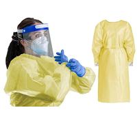 TIGA MED - Camicetta impermeabile in tessuto non tessuto, 139 x 139 cm, laminata, 100 pezzi, con polsini extra resistenti, originale TIGA MED