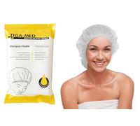 TIGA-MED Cappucci per shampoo - Lavaggio senza acqua senza risciacquo | Ideale per cura, anziani, viaggi, campeggio, festival e ospedale | Delicate, monouso e da viaggio (10)