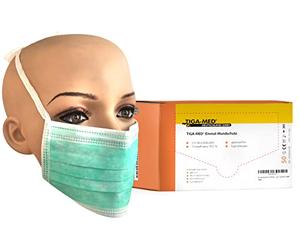 Tiga-Med Disposable Surgical Masks, 3 layers, Green, with Straps, 99.5 % by Tiga-Med