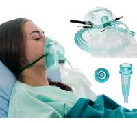 Tiga-Med Maschera per ossigeno ad alta concentrazione per adulti, non respiro con sacchetto di serbatoio, con clip per il naso, tubo da 210 cm, connettore standard, senza DEHP, confezionata