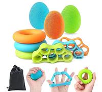 Tigayhc 9 Pezzi Set Rinforzo per Presa della Mano,Kit Palla per spremere la Mano per Forza di Presa,Pinza per Dito in Silicone, Allenatore per Alleviare il Polso,Allenamento Muscolare,Sport,Fitness