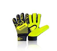 TIGEAR Guanti da portiere junior con protezione in lattice super grip e palmo, progettati per giovani portieri unisex (giallo, grande - 7)