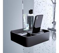 Tiger 2-Store Cestello Doccia Agganciabile, ABS, Nero, BxHxT: 20,8 x 10,6 x 23,3 cm