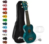 TIGER 2501-BL Ukulele Soprano con Custodia, Plettro in Feltro e Corde di Ricambio, Colore Blu Ceruleo