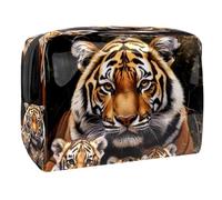 Tiger and Little Cubs - Trousse per cosmetici da donna, per articoli da toeletta da viaggio, grande, in PVC, con cerniera, Multi, 18.5x7.5x13cm/7.3x3x5.1in, Beauty case