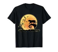 Tiger And Moon Scary Animals Funny Halloween Costume Maglietta