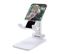 Tiger And Peacock Novità Pieghevole Supporto Del Telefono Cellulare Stampato Regolabile Desktop Phone Holder Accessori Da Viaggio 6.5×3.5×2.5 Pollici