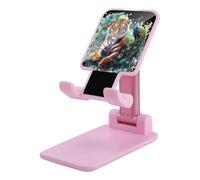Tiger And Peacock Novità Pieghevole Supporto Del Telefono Cellulare Stampato Regolabile Desktop Phone Holder Accessori Da Viaggio 6.5×3.5×2.5 Pollici