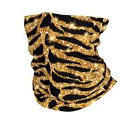 Tiger Animal Print Shine Gold Donna Uomo Bandana Termico Scaldacollo Elastico Copricollo per Moto Passeggiata Montagna Snowboard