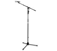 Tiger Asta per microfono professionale con base treppiede, altezza regolabile, frizione facile, clip per microfono resistente, nero - Studio di registrazione, podcast, voce, strumento