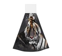 Tiger at rest - Asciugamano in pile di corallo, super assorbente, da appendere, per bambini, adulti, bagno, cucina, asciugamano da appendere