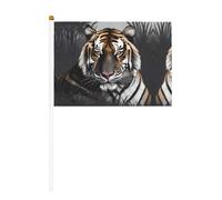 Tiger at rest - Bandiere per feste stampate da tenere in mano, 14 x 20,8 cm, confezione da 10