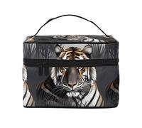 Tiger at Rest - Borsa cosmetica portatile impermeabile di grande capacità, 23 x 17 x 16 cm, per viaggi, sport all'aria aperta, regalo di nozze, Nero , Taglia unica