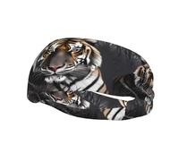Tiger at Rest, fascia per il sudore sportiva per donne e uomini, adatta per corsa, yoga, fitness, calcio