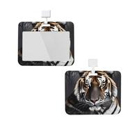 Tiger at Rest - Porta badge impermeabile con finestra trasparente per documenti, per donne, uomini, personale in ufficio, insegnanti, infermieri