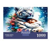 Tiger Baby Snow 1000 Pezzi Puzzle Premium Warm Wild Bond Bundle Puzzle Cartone Robusto - DIY Divertimento Famiglia, Bella Decorazione, Regalo Di Compleanno Per Appassionati 70x50cm/1000pcs