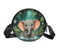 Tiger - Borsa a tracolla da donna, con scomparti e tracolla larga regolabile, Elefanti, 7x1.8 in