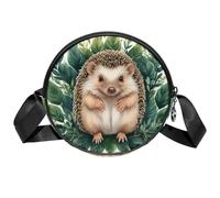 Tiger - Borsa a tracolla da donna, con scomparti e tracolla larga regolabile, Foglia di riccio, 7x1.8 in