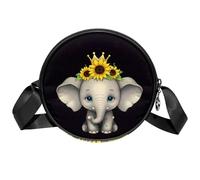 Tiger - Borsa a tracolla da donna, con scomparti e tracolla larga regolabile, Girasoli Elef, 7x1.8 in