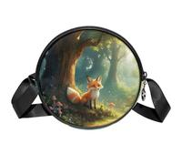 Tiger - Borsa a tracolla da donna, con scomparti e tracolla larga regolabile, Graziosa volpe., 7x1.8 in