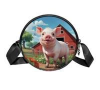 Tiger - Borsa a tracolla da donna, con scomparti e tracolla larga regolabile, Maiale della fatt, 7x1.8 in