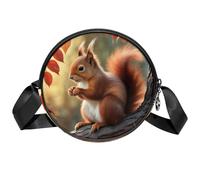 Tiger - Borsa a tracolla da donna, con scomparti e tracolla larga regolabile, Scoiattolo autunnale, 7x1.8 in