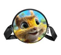 Tiger - Borsa a tracolla da donna, con scomparti e tracolla larga regolabile, Scoiattolo d'oro, 7x1.8 in