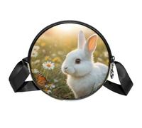 Tiger - Borsa a tracolla da donna, con scomparti e tracolla larga regolabile, Simpatico coniglio., 7x1.8 in