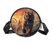 Tiger - Borsa a tracolla da donna, con scomparti e tracolla larga regolabile, Tigre, 7x1.8 in