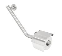 Tiger Boston Comfort & Safety Maniglione di Sicurezza con Portarotolo, Acciaio Inox Spazzolato, 40.4 x 24.1 x 8.0 cm