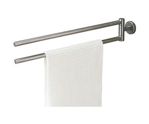 TIGER Boston Portasciugamani a 2 Bracci, Acciaio Inox Spazzolato, 5 x 9,5 x 51 cm