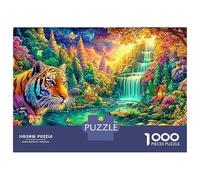 Tiger by A Waterfall in A Vivid Forest Puzzle Da 1000 Pezzi The Forest King Perfetto Per Le Serate Di Puzzle in Famiglia, Adulti E Bambini 70x50cm/1000pcs