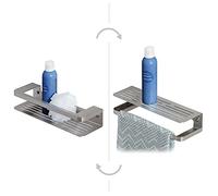 Tiger Caddy Cestello Doccia/Porta Salviette, Acciaio Inox Spazzolato, Inossidabile, BxHxT: 35 x 7 x 10,6 cm